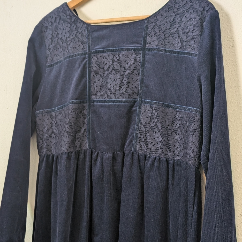 Vintage Susan Bristol Corduroy Dress, Navy Blue